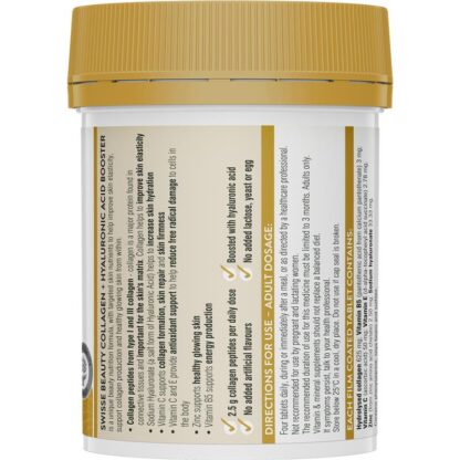 Swisse Beauty Collagen + Hyaluronic Acid Booster 80 Tablets - Image 2