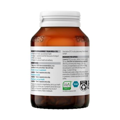 Blackmores Vegan Omega 3 120 Capsules - Image 2