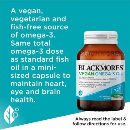 Blackmores Vegan Omega 3 120 Capsules - Image 4