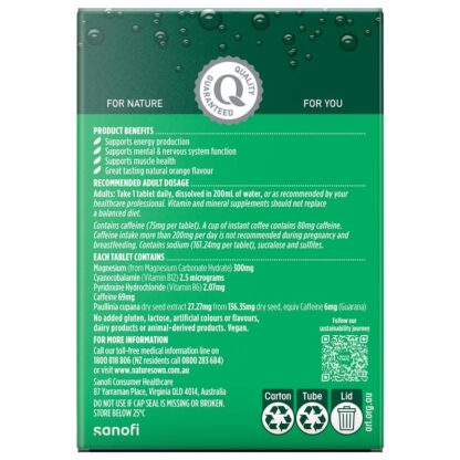 Nature's Own Magnesium + Energy Effervescent 60 Tablets - Image 2